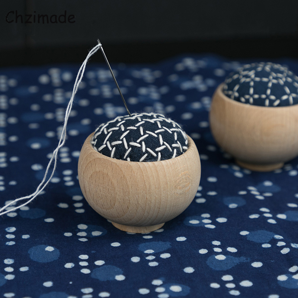 Chzimade 1Pcs Japaness Wood Sewing Needle Pin Cush..